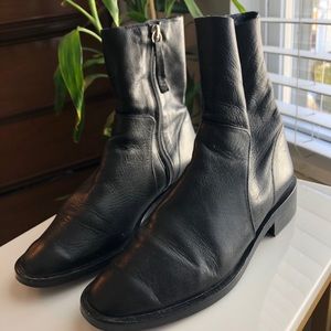 Topshop black leather boots
